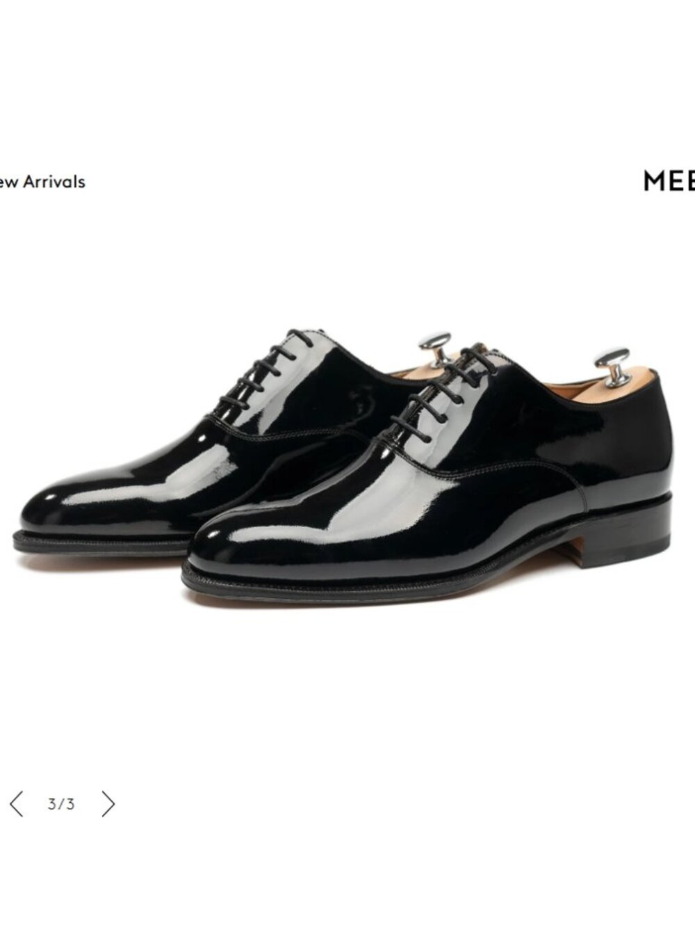 Meermin Black Patent Leather Tuxedo Shoes